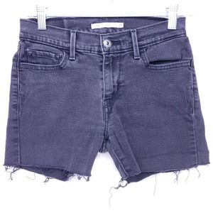 Levis 710 Black Cut Off Skinny Shorts Womens Size 28 Mid Rise Denim Casual Pants
